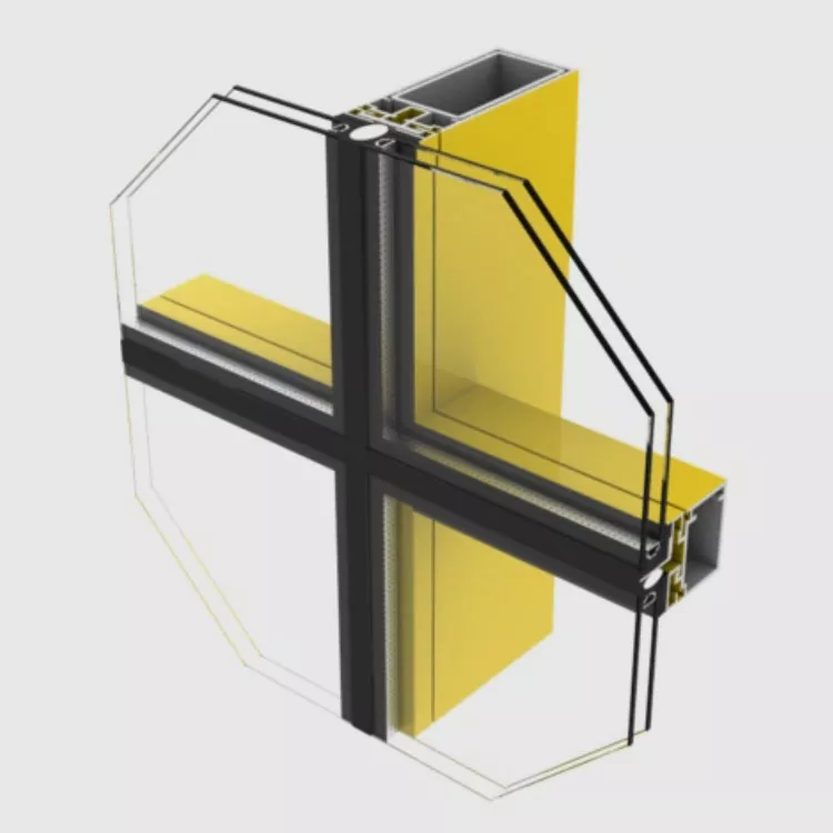 Como o perfil da parede cortina com estrutura oculta melhora o desempenho do edifício moderno?